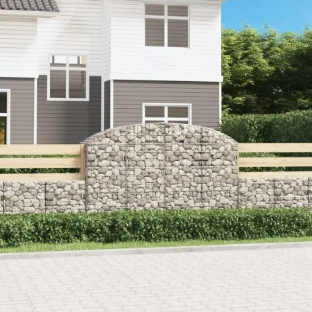 Cesta gaviones forma arco hierro galvanizado 200x50x120/140 cm de vidaXL, Maceteros y jardineras - Ref: Foro24-153476, Precio...