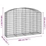 Cesta gaviones forma arco hierro galvanizado 200x50x120/140 cm de vidaXL, Maceteros y jardineras - Ref: Foro24-153476, Precio...