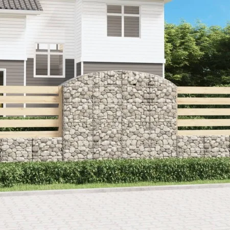 Gabion basket arch shape galvanized iron 200x50x160/180 cm by vidaXL, Pots and planters - Ref: Foro24-153478, Price: 90,85 €,...