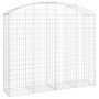 Gabion basket arch shape galvanized iron 200x50x160/180 cm by vidaXL, Pots and planters - Ref: Foro24-153478, Price: 91,60 €,...