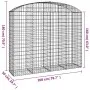 Gabion basket arch shape galvanized iron 200x50x160/180 cm by vidaXL, Pots and planters - Ref: Foro24-153478, Price: 90,85 €,...