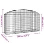 Galvanized iron arch-shaped gabion basket 200x50x100/120 cm by vidaXL, Pots and planters - Ref: Foro24-153475, Price: 67,87 €...