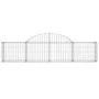 Gabion basket in arched shape, made of galvanized iron, measuring 200x30x40/60 cm. by vidaXL, Pots and planters - Ref: Foro24...