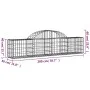 Gabion basket in arched shape, made of galvanized iron, measuring 200x30x40/60 cm. by vidaXL, Pots and planters - Ref: Foro24...