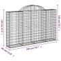Bogenförmiger Gabionenkorb aus verzinktem Eisen, 200 x 30 x 120/140 cm von vidaXL, Töpfe und Pflanzgefäße - Ref: Foro24-15348...