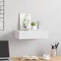 Estante con cajón de pared MDF blanco 40x23,5x10 cm