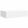 Estante con cajón de pared MDF blanco 40x23,5x10 cm