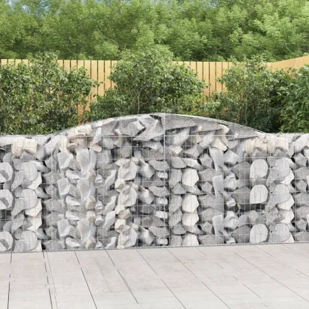 Gabion basket arch shape galvanized iron 400x50x100/120 cm by vidaXL, Pots and planters - Ref: Foro24-153535, Price: 113,18 €...