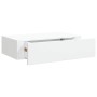 Estantes de pared con cajón 2 uds MDF blanco 40x23,5x10 cm
