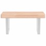 Estante de lavabo de pared de acero y madera maciza de haya