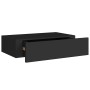Estante con cajón de pared MDF negro 40x23,5x10 cm