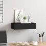 Estante con cajón de pared MDF negro 40x23,5x10 cm