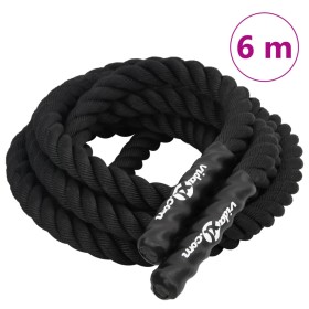 Cuerda de batalla poliéster negro 6 m 4,5 kg