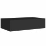 Estante con cajón de pared MDF negro 40x23,5x10 cm