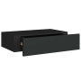 Estantes de pared con cajón 2 uds MDF negro 40x23,5x10 cm
