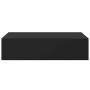 Estantes de pared con cajón 2 uds MDF negro 40x23,5x10 cm