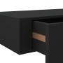 Estantes de pared con cajón 2 uds MDF negro 40x23,5x10 cm
