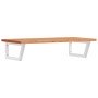Estante de lavabo de pared de acero y madera maciza de haya en Tocadores de baño | Comprar online en Foro24