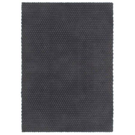 Rechteckiger anthrazitfarbener Baumwollteppich 160x230 cm von vidaXL, Teppiche - Ref: Foro24-345117, Preis: 124,36 €, Rabatt: %
