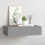 Estante con cajón de pared MDF gris 40x23,5x10 cm