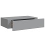 Estante con cajón de pared MDF gris 40x23,5x10 cm