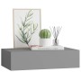 Estante con cajón de pared MDF gris 40x23,5x10 cm