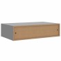 Estante con cajón de pared MDF gris 40x23,5x10 cm