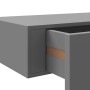 Estante con cajón de pared MDF gris 40x23,5x10 cm