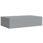 Estantes de pared con cajón 2 uds MDF gris 40x23,5x10 cm