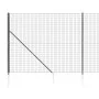 Wire fence with anchor spikes anthracite gray 1.6x25 m by vidaXL, fence panels - Ref: Foro24-154252, Price: 233,30 €, Discoun...