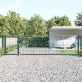 Puerta de malla de jardín acero galvanizado verde 500x175 cm de vidaXL, Puertas de jardín - Ref: Foro24-154540, Precio: 559,0...