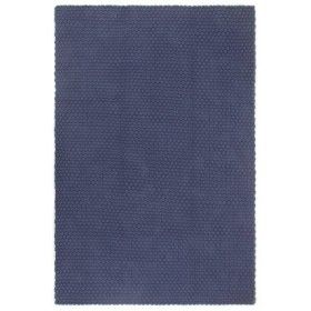 Rechteckiger Marineblauer Baumwollteppich 180x250 cm von vidaXL, Teppiche - Ref: Foro24-345128, Preis: 100,78 €, Rabatt: %