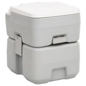 Tragbare HDPE Campingtoilette grau und weiß 20+10 L von vidaXL, Urinale und mobile Toiletten - Ref: Foro24-154406, Preis: 138...
