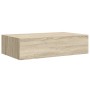 Estantes de pared con cajón 2 uds MDF roble 40x23,5x10 cm