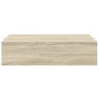Estantes de pared con cajón 2 uds MDF roble 40x23,5x10 cm