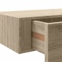 Estantes de pared con cajón 2 uds MDF roble 40x23,5x10 cm
