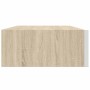 Estantes de pared con cajón 2 uds MDF roble/blanco 40x23,5x10cm