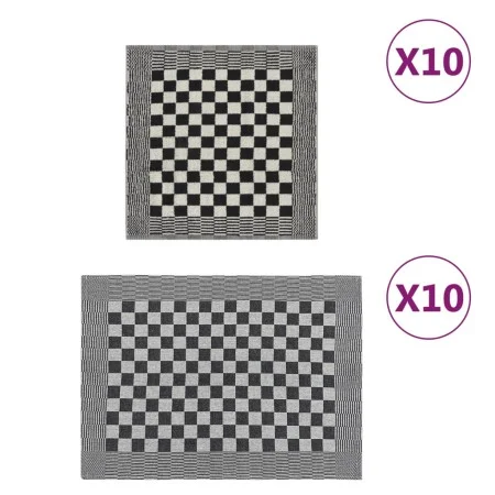 Set of 20 black and white cotton cloths by vidaXL, Towels - Ref: Foro24-136292, Price: 40,76 €, Discount: %
