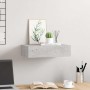 Estante de pared con cajón MDF gris hormigón 40x23,5x10 cm