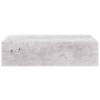 Estante de pared con cajón MDF gris hormigón 40x23,5x10 cm