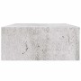 Estante de pared con cajón MDF gris hormigón 40x23,5x10 cm