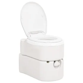 White HDPE and PP integrated camping toilet 24+17 L by vidaXL, Urinals and portable toilets - Ref: Foro24-154411, Price: 374,...
