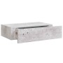 Estante de pared con cajón 2 uds MDF gris hormigón 40x23,5x10cm