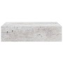 Estante de pared con cajón 2 uds MDF gris hormigón 40x23,5x10cm