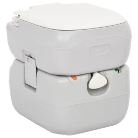 Gray and White HDPE Portable Camping Toilet 22+12 L by vidaXL, Urinals and portable toilets - Ref: Foro24-154405, Price: 165,...