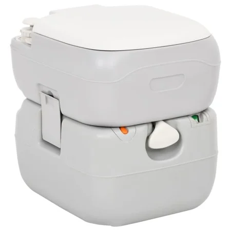 Grau-weiße tragbare Campingtoilette aus HDPE, 22+12 l von vidaXL, Urinale und mobile Toiletten - Ref: Foro24-154405, Preis: 1...