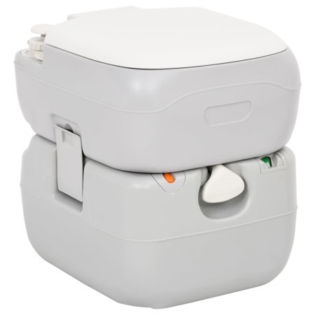 Gray and White HDPE Portable Camping Toilet 22+12 L by vidaXL, Urinals and portable toilets - Ref: Foro24-154405, Price: 169,...