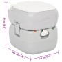 Gray and White HDPE Portable Camping Toilet 22+12 L by vidaXL, Urinals and portable toilets - Ref: Foro24-154405, Price: 169,...