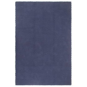 Alfombra rectangular algodón azul marino 120x180 cm