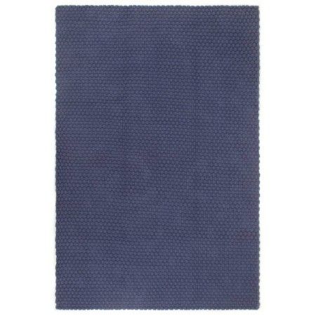 Rechteckiger marineblauer Baumwollteppich 120x180 cm von vidaXL, Teppiche - Ref: Foro24-345126, Preis: 67,11 €, Rabatt: %